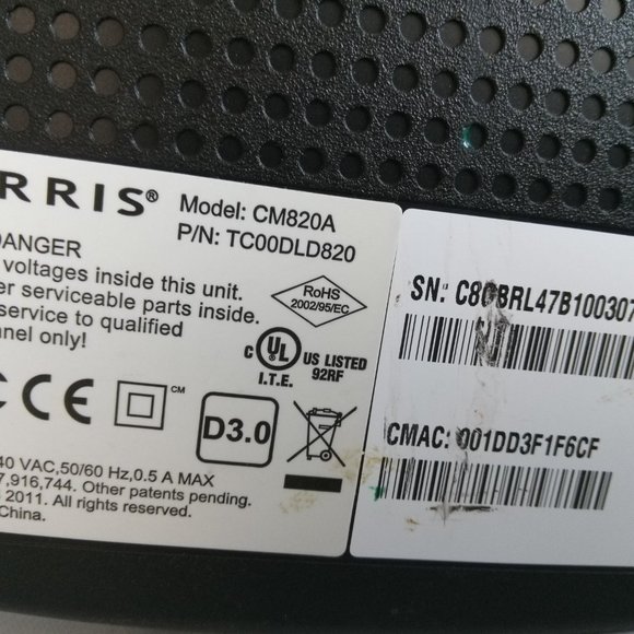 ARRIS CM820A Cable Modem DOCSIS 3.0 - Picture 4 of 6
